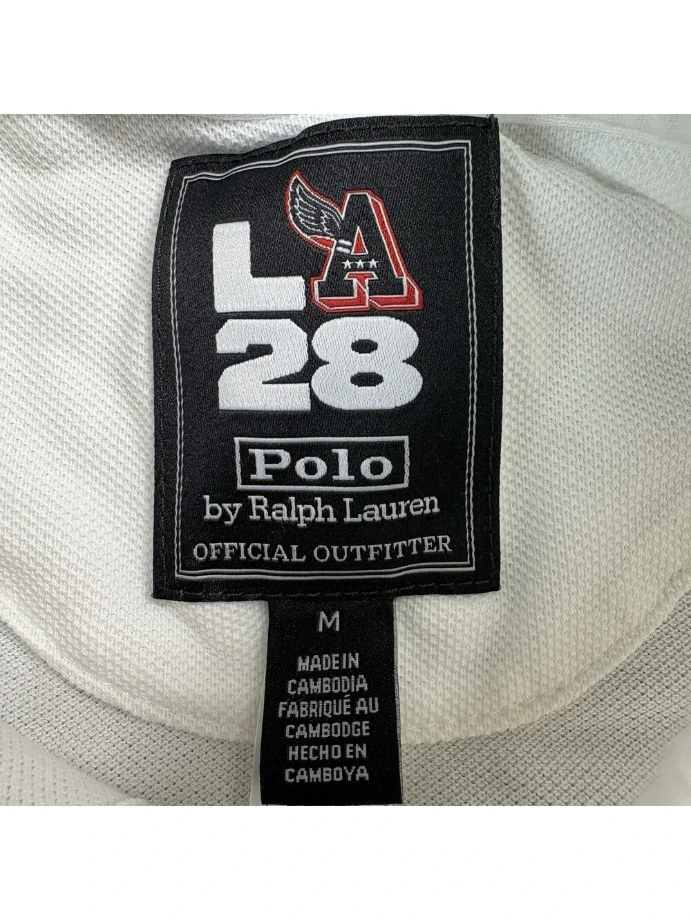 Polo Ralph Lauren LA Olympics 2028 Polo Shirt Size Medium White